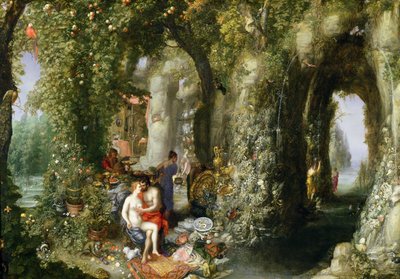Une grotte fantastique avec Ulysse et Calypso - Jan the Elder Brueghel